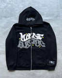 American men letter printed hooded sweatshirt Y2k autumn and winter high street street couple hooded loose jacket-Outfit