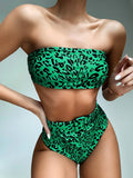 Toloer Chu Double Hot Style Bikini Hot Selling Bikini Hot Style Swimsuit High Waist Print Swimsuit-Outfit