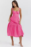 Women's Clothing 2026 Spring And Summer New Sweet Spicy Slings Solid Color A Smash Flower Cake Dress
