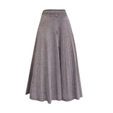 Skirt Women's 2023 Autumn And Winter New Korean Version Of Wool Skirt A-Shaped Skirt Medium-Long High-Waist Pleated Skirt-Outfit