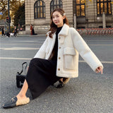 Mori Female Lamb Wool Coat Female Winter Autumn And Winter College Style Thick Wool Cashmere Coat Wool Fur Coat Stand-Up