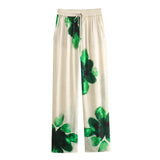 Toloer 2024 New Women's Print Vertical Sex Shirt Slacks 2183040 2183041-Outfit