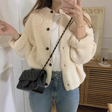 Women's Sweaters Cardigan Oversize Knitting Fall Winter Sweater Vintage Buttons White Cardigans Woman Knitted Long Sleeve