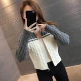 Toloer Short Sweater Cardigan Female 2024 Spring And Autumn New Temperament Lapel Twist Knitting Small Coat Tide-Outfit