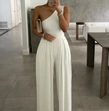 Trousers Net Red Same Simple Sexy Shoulder Asymmetric