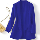 Toloer East Hot Style Spring And Autumn Temperament Commuting Solid Color Lapel Long Sleeve Small Suit Korean Version Coat Female-Outfit