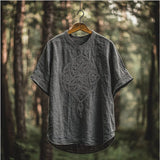 Men's Short-Sleeved Casual V-Neck T-Shirt 3D Digital Print