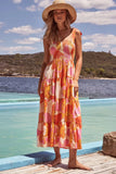 Summer Women's New Commuting Sleeveless Hot Girl Prints Long Sling Dress