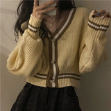 Button Single Breasted Woolen Women Cardigans Sweater Casual Female Warm Elegant Autumn Winter Japanese style