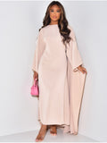 New Fashion Temperament Personality Women's Loose Round Neck Solid Color Casual High-Waisted