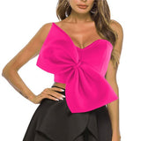 Bow Wrapped In Bras And Shoulders With Short Shirt Women Women Tops Direct