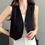 Toloer Vest Women's Vest Outside The New 2024 Autumn Jacket Slim Sleeveless Short Vest Jacket Horse Clip-Outfit