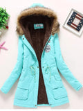 VAREY LIN New Winter Cotton Coat Women Casual Slim Snow Outwear Medium-long Wadded Jacket Thick Cotton Padded Warm