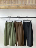 [Daihe] Winter New High Waist Wool Feeling Stand And Cut About Versatile Banana Long Casual Pants Female H7634-Outfit