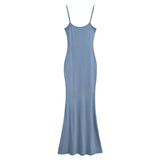 Trendy Women's Dress Hot Girls Sexy Stretch Slim Show Thin Buttocks Halter Skirt Pure Desire Tight Sleeveless Dress-Outfit