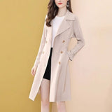 Fashion Foreign Style Apricot Thin Windbreaker Female In The Long Spring 2024 New Straight Tube Show Thin Versatile Coat-Outfit
