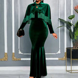 Crash One-Word Shoulder Dress Elegant Fashion High-Waisted Thin Flower Dress