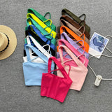 Toloer Version Of Solid Color Versatile Sling Vest Female Inside To Wear 2023 Summer New High Waist Crop Candy Color Small