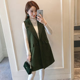 Toloer Vest Female 2024 Spring And Autumn New Korean Version Slim Sleeveless Vest Vest Long Vest Coat Tide-Outfit