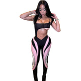 Women's Autumn And Winter Crash Striped Print Sports Tight Feet Tight Waist Leisure