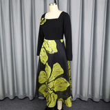 Collar Long-Sleeved Collared Dress With Colorful Dress Elegant Body-Repair A Party Evening Dress Dress