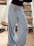Striped Drawstring Low Waist