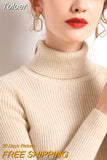 Women Casual Soft Cashmere Elastic Sweaters Turtleneck Slim Knit Pullovers For Women Solid Jumpers