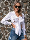 Dot Tie Front Cropped