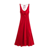 Homemade New Women's Classic Fashion Silky Stylish Long Dress
