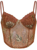 Asymmetric Mesh Crop Cami Top-Outfit