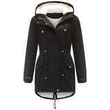 Coats And Jackets 2021 New Winter Fahion Long Sleeve Warm Fleece Plus Size Thick Parker Female Casual Hooded