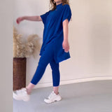 The Autumn Of 2025, The New Round-Neck Bat Shirt Is A Large-Size Loose Knitted Knitted Casual Two-Piece