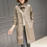 Leisure In The Long Windbreaker Female Autumn 2024 New Loose Fashion Women's Versatile Small Coat-Outfit