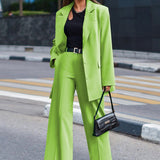 Toloer Spot 2024 Autumn / Winter New Solid Color Long Sleeve Women's Street Shot Two Casual Suit Sets-Outfit