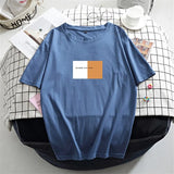 Women Short Sleeve T Shirt Summer Letter Printed Basic Tshirt Korean Cotton Tees for Female Plus Size Loose Soft