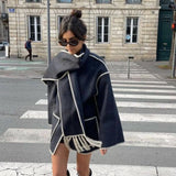 Women's Clothing 2025 Autumn And Winter New Fashion Wool Coat Thick Loose With Scarf Tid