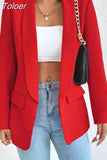 Women's Fashion Temperament Casual Long Sleeve Professional Elegant Office Lady High Street Blazer Clothing