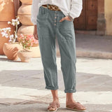 Casual Breasted Cotton Linen Loose