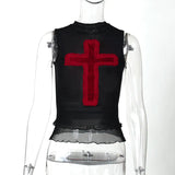 Summer New Trendy Blouse Street Style Self-Cultivation Cross Sling Vest Women's Dress-Outfit
