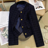 Blue Small Scented Coat Autumn 2025 New French Style Temperament Design Sense Retro Short