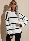 Spring Striped Pullover Loose