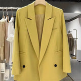 Toloer Small Suit Jacket Female Spring And Autumn 2024 New Korean Version Straight Tube Casual Niche Design Fried Street Fashion Top-Outfit