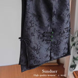 Chinese Style Vest Women's 2023 Summer New Round Collar Sleeveless Retro Style Jacquard Horse Clip With Black Coat-Outfit