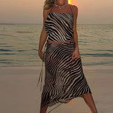 Women's Clothing 2025 New Print Deep V Sexy Folding
