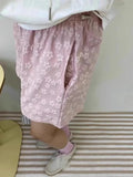 Floral High Waist Drawstring Shorts-Outfit
