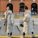 Hooded Cotton Padded Long Jackets Casual Women New Quilted Fluffy Parkas Coat Winter New Big Size Snow Wear Jaqueta