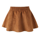 Elastic High Waist Suede Mini Skirt-Outfit