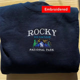 Rocky Mountain National Park Graphic Embroidered Sweatshirt-Outfit