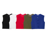 Toloer 2024 New Women's Fashion Joker Casual Breasoned Vest Top 8259187-Outfit