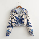 Women's Long-Sleeved Positioning Flower Shirt 5530